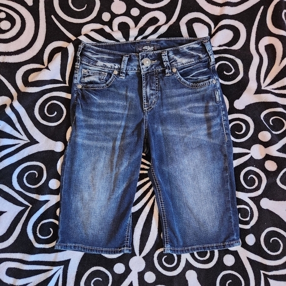 LONG short knee length jeans capri - Picture 1 of 4